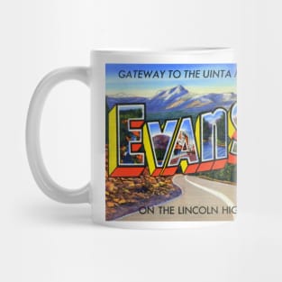 Greetings from Evanston, Wyoming - Vintage Large Letter Postcard Mug